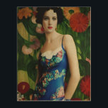 Elegant Art Deco Style Woman wth Large Flowers Art<br><div class="desc">Feeling fancy? Feast your eyes on this Art Deco style masterpiece! The roaring 20s might be over,  but the glamour lives on in this stunning piece. The intricate details and vibrant colors of the flowers will leave you feeling like a true Gatsby.</div>