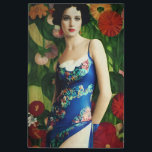Elegant Art Deco Style Woman wth Large Flowers Art<br><div class="desc">Feeling fancy? Feast your eyes on this Art Deco style masterpiece! The roaring 20s might be over,  but the glamour lives on in this stunning piece. The intricate details and vibrant colors of the flowers will leave you feeling like a true Gatsby.</div>