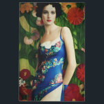 Elegant Art Deco Style Woman wth Large Flowers Art<br><div class="desc">Feeling fancy? Feast your eyes on this Art Deco style masterpiece! The roaring 20s might be over,  but the glamour lives on in this stunning piece. The intricate details and vibrant colors of the flowers will leave you feeling like a true Gatsby.</div>