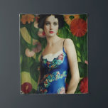 Elegant Art Deco Style Woman wth Large Flowers Art Tapestry<br><div class="desc">Feeling fancy? Feast your eyes on this Art Deco style masterpiece! The roaring 20s might be over,  but the glamour lives on in this stunning piece. The intricate details and vibrant colors of the flowers will leave you feeling like a true Gatsby.</div>