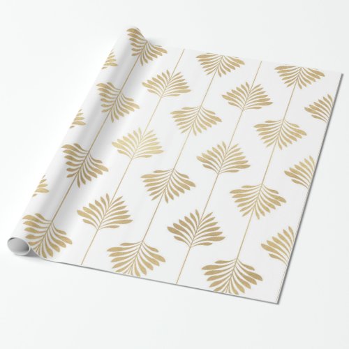 Elegant Art_Deco Stylized Leafs Pattern Wrapping Paper