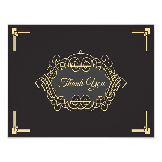 Elegant Art Deco Thank You Card 