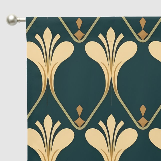 Elegant art deco tiled pattern  blackout curtains (Pocket)