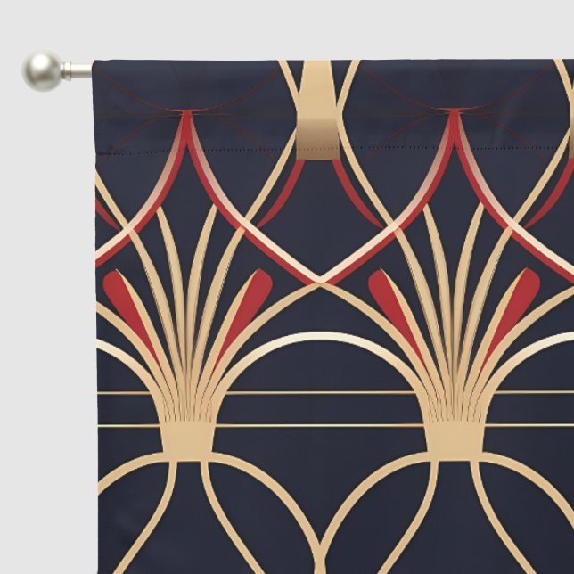 Elegant art deco tiled pattern  blackout curtains (Pocket)