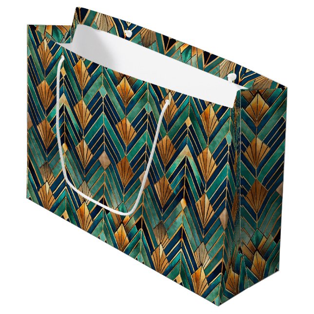 Elegant Art Deco tiled pattern  Large Gift Bag (Front Angled)