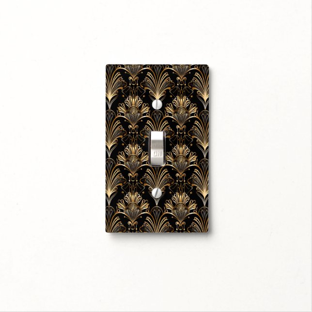 Elegant art deco tiled pattern light switch cover (In Situ)