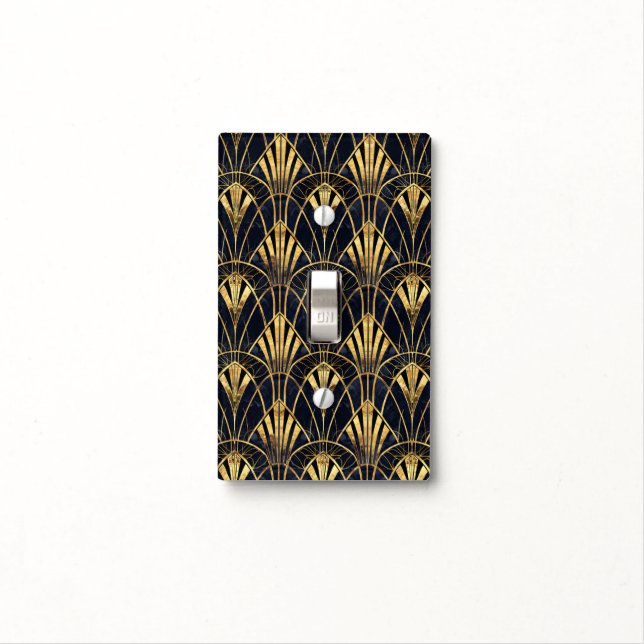 Elegant art deco tiled pattern light switch cover (In Situ)