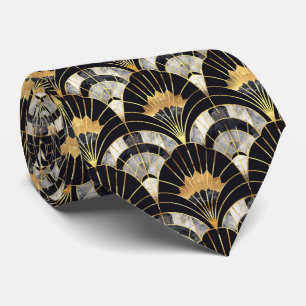 Elegant art deco tiled pattern neck tie