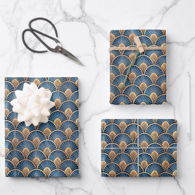 Elegant Art Deco tiled pattern party  Wrapping Paper Sheets (Front)