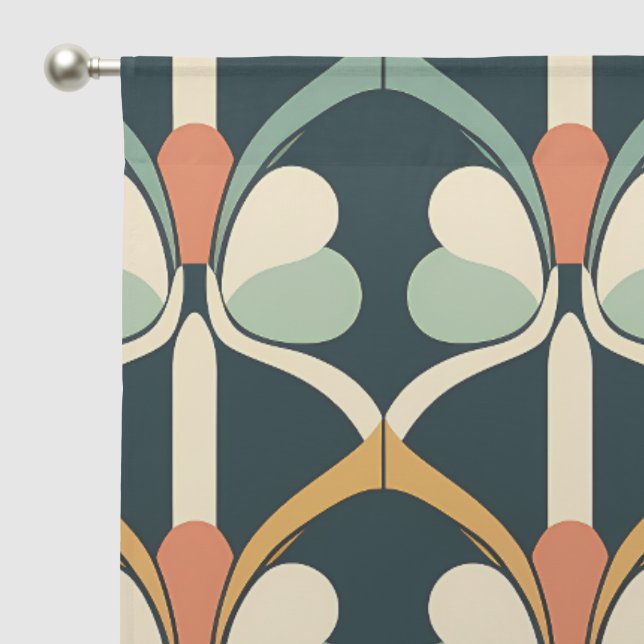 Elegant art deco tiled pattern  sheer curtains (Pocket)