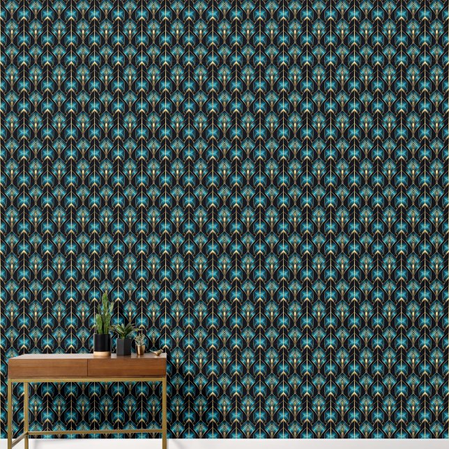 elegant art Deco tiled pattern Wallpaper (Hallway)