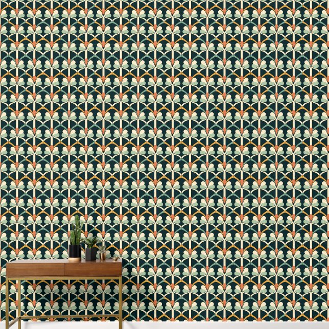 elegant art Deco tiled pattern  Wallpaper (Hallway)