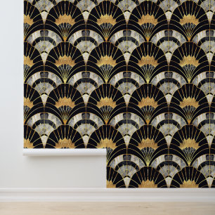 Elegant art deco tiled pattern wallpaper
