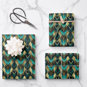 Elegant Art Deco tiled pattern Wrapping Paper