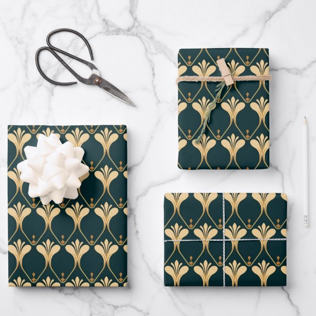 Elegant Art Deco tiled pattern  Wrapping Paper Sheets (Front)