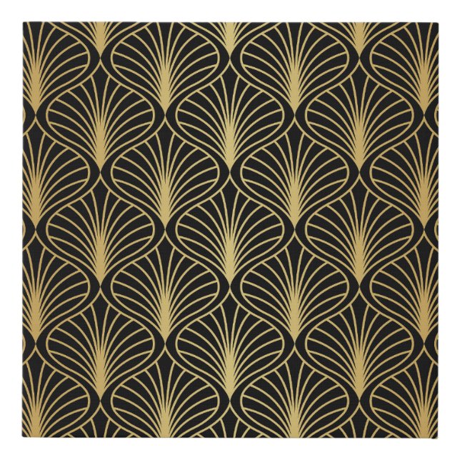 Elegant Art Deco: Vintage Abstract Faux Canvas Print (Front)
