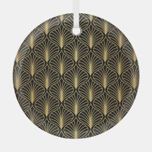 Elegant Art Deco: Vintage Abstract Glass Ornament