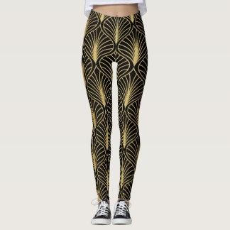 Elegant Art Deco: Vintage Abstract Leggings
