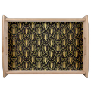 Elegant Art Deco: Vintage Abstract Serving Tray