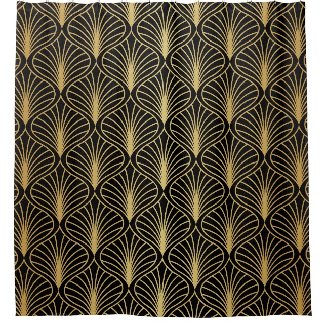 Elegant Art Deco: Vintage Abstract Shower Curtain (Front)