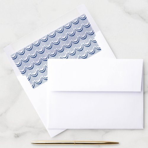 Elegant Art Deco Vintage Navy Blue Wedding Envelope Liner