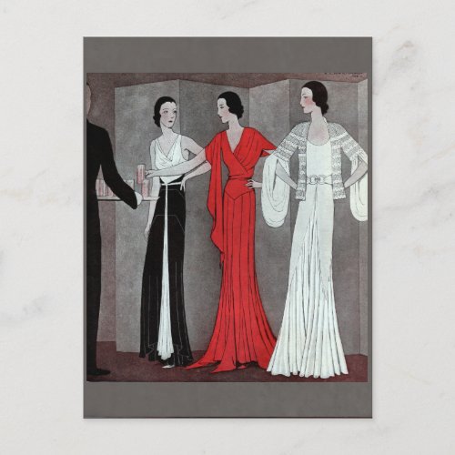 Elegant Art Deco Vintage Party Postcard