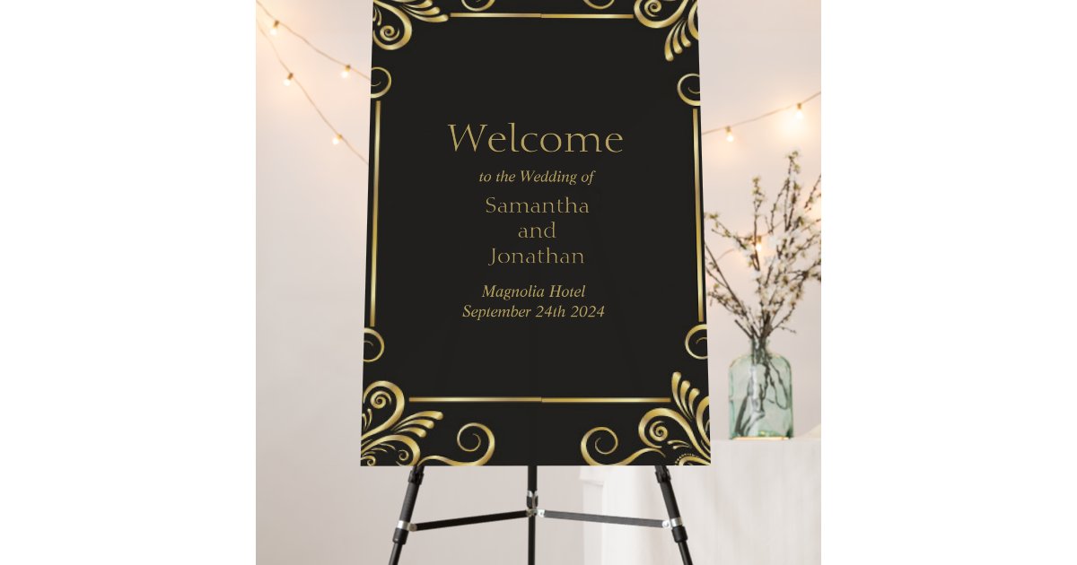 Elegant Art Deco Vintage Wedding Sign Zazzle