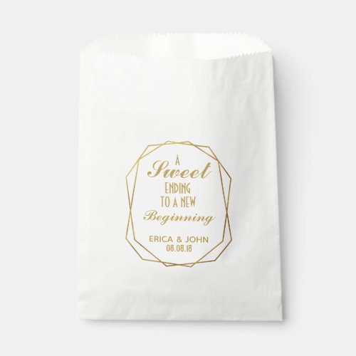 Elegant art deco Wedding Favor Bag Sweet Ending