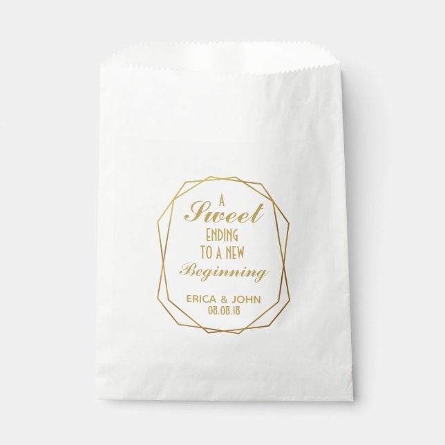 Elegant art deco Wedding Favor Bag Sweet Ending (Front)