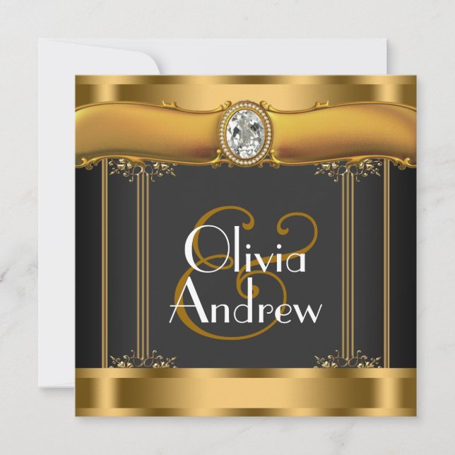 Elegant Art Deco Wedding Invitation (Front)
