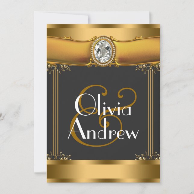 Elegant Art Deco Wedding Invitations (Front)