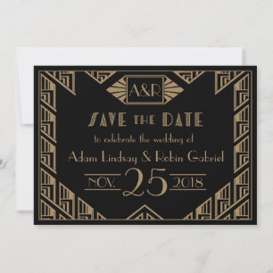 Elegant Art Deco Wedding Save The Date