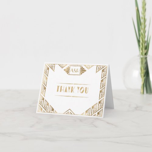 Elegant Art Deco Wedding Thank You Card