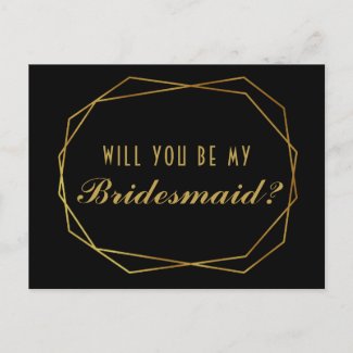 Elegant art deco Will you be my bridesmaid card