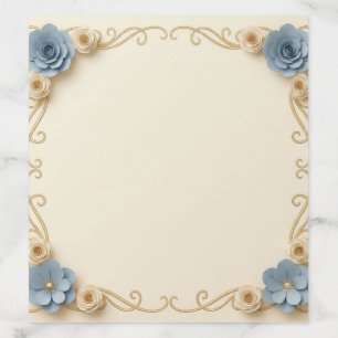 Elegant Art Nouveau Blue Floral A7 Envelope Liner
