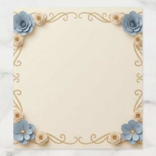 Elegant Art Nouveau Blue Floral A7 Envelope Liner