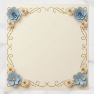 Elegant Art Nouveau Blue Floral A8 Envelope Liner