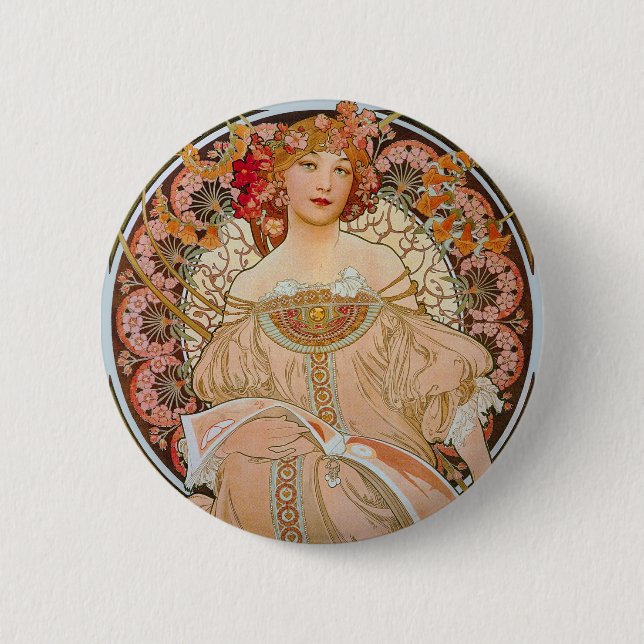 Elegant Art Nouveau Button (Front)