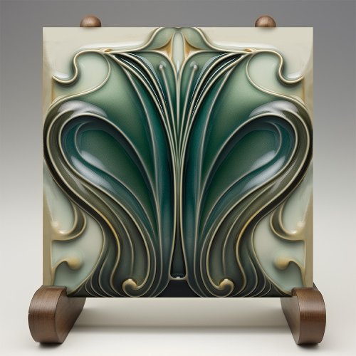 Elegant Art Nouveau Ceramic Tile