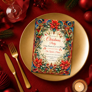 Elegant Art Nouveau Christmas Party Invitation