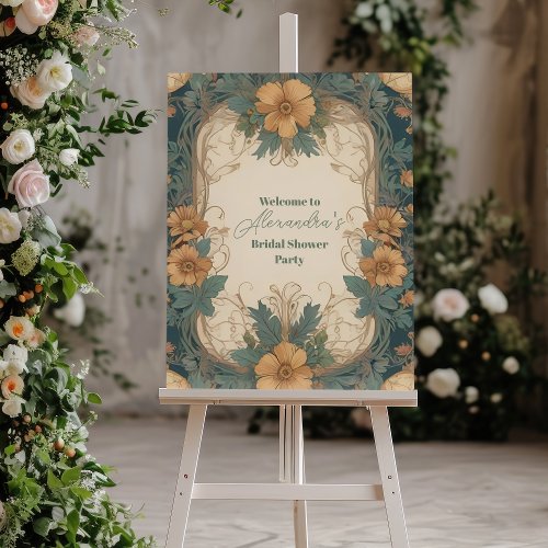 Elegant Art Nouveau Floral Bridal Shower  Foam Board