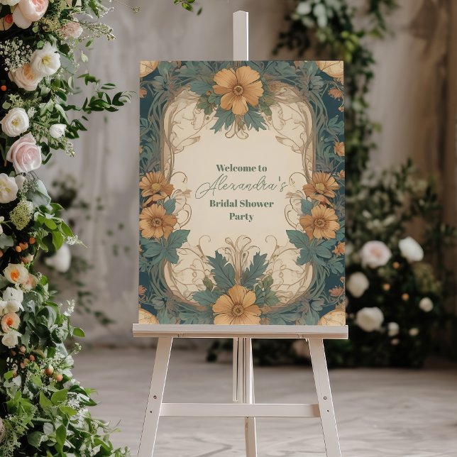 Elegant Art Nouveau Floral Bridal Shower  Foam Board (Creator Uploaded)