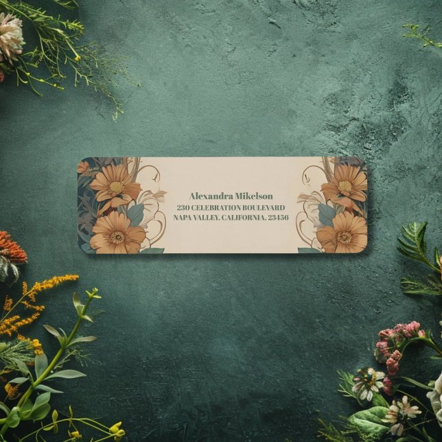 Elegant Art Nouveau Floral Bridal Shower  Label (Creator Uploaded)