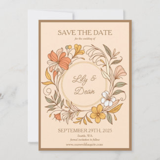 Elegant Art Nouveau Floral Save the Date