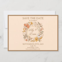 Elegant Art Nouveau Floral Save the Date