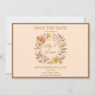 Elegant Art Nouveau Floral Save the Date
