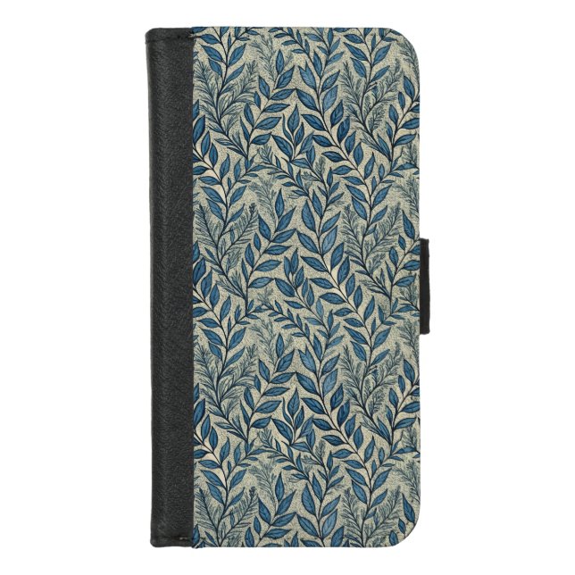 Elegant Art Nouveau Floral Wallpaper Pattern  iPhone Wallet Case (Front)