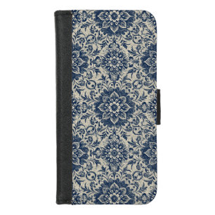 Elegant Art Nouveau Floral Wallpaper Pattern iPhone 8/7 Wallet Case
