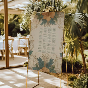 Elegant Art Nouveau Floral Wedding Foam Board