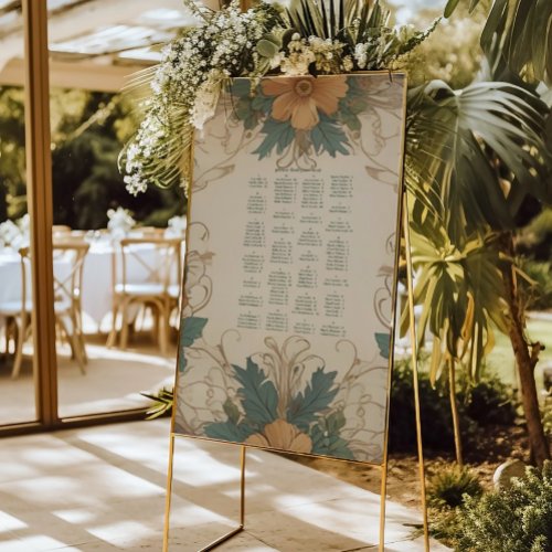 Elegant Art Nouveau Floral Wedding  Foam Board